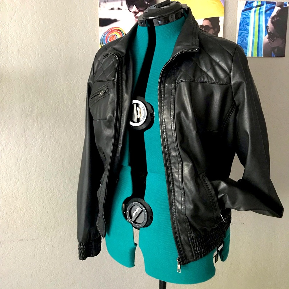 Black faux leather jacket